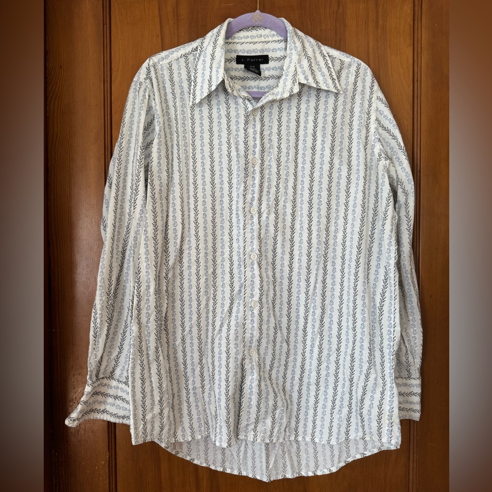 J. Ferrar Men’s Floral Pattern Button-Down Shirt